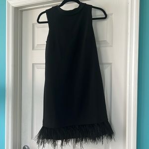 BN Black dress with feather/fringe at bottom